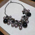 Dark Gothic Irregular Faux Pearl Tassel Pendant Necklace Geometric Round Statement Choker view 2