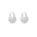 Elegant Korean Style 3D Hollow Pearl Rhinestone Hoop Stud Clip Light Luxury Fashion Earrings view 5