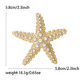 Alloy Rhinestone Starfish Brooch Pin For Beach Vacation Outfits view 5