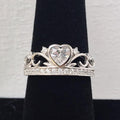 Women's Heart Crown Princess Ring Sweet Light Luxury Heart Shaped Elegant Finger Jewelry view 2