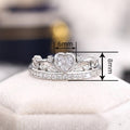 Women's Heart Crown Princess Ring Sweet Light Luxury Heart Shaped Elegant Finger Jewelry view 4