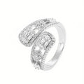 Adjustable Open Ring For Women With Micro Pave Zircon, Chic Fashion Jewelry For Daily Wear view 6