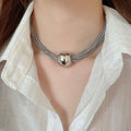 European American Metal Round Ball Layered Chain Necklace Bracelet Light Luxury Minimalist Jewelry view 4