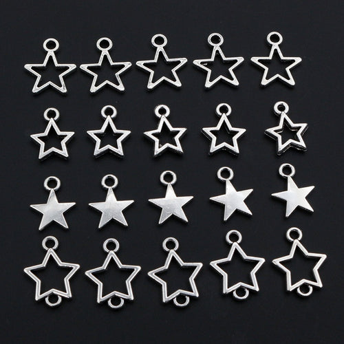 Antique Silver Alloy Small Star Pendant Charm For DIY Necklace Bracelet Jewelry Making