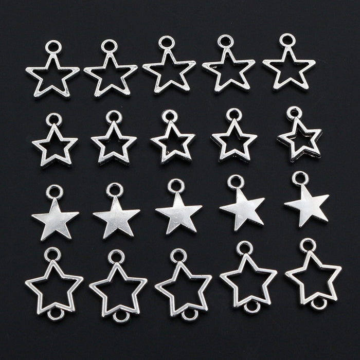 Antique Silver Alloy Small Star Pendant Charm For DIY Necklace Bracelet Jewelry Making