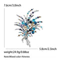 Metal Alloy Rhinestone Flower Bouquet Brooch For Elegant Womens Apparel view 5