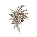 Metal Alloy Rhinestone Flower Bouquet Brooch For Elegant Womens Apparel view 2