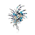 Metal Alloy Rhinestone Flower Bouquet Brooch For Elegant Womens Apparel view 1