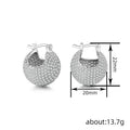 Women's Round 3D Ball Ear Cuff With Full Pave Rhinestones, Sparkling Chic Luxury Ear Jewelry Earrings view 4