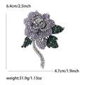 Metal Alloy Rhinestone Rose Brooch For Elegant Women's Apparel view 6
