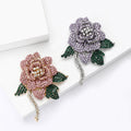 Metal Alloy Rhinestone Rose Brooch For Elegant Women's Apparel view 4