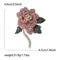 Metal Alloy Rhinestone Rose Brooch For Elegant Women's Apparel view 5
