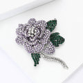 Metal Alloy Rhinestone Rose Brooch For Elegant Women's Apparel view 3