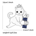 Alloy Rhinestone Cat Brooch Pin For Cute Womens Apparel Accessories view 6