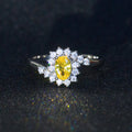 Silver-Tone Oval Crystal Halo Ring In Nine Vivid Colors view 4