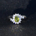 Silver-Tone Oval Crystal Halo Ring In Nine Vivid Colors view 10
