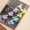 Elegant Summer Acrylic Petal Tassel C-Shaped Hoop Drop Earrings For Women Fresh Sweet Forest Style Earrings view 2