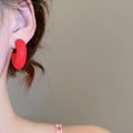 Burgundy Acrylic Star Stud Earrings Minimalist Trendy European American Style Ear Jewelry view 4
