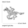 Alloy Rhinestone Horse Racing Brooch Pin For Suits And Apparel view 6