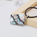 Black Silver Tone Abalone Shell Shell Metal Necklace view 5