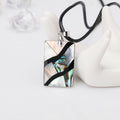 Black Silver Tone Abalone Shell Shell Metal Necklace view 3