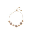 Vintage Faux Pearl Zircon Round Geometric Bangle For Women Luxury Fashion Jewelry view 5
