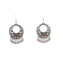 Vintage Bohemian Ethnic Geometric Hollow Round Alloy Enamel Bell Tassel Chandelier Drop Earrings view 5