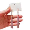 Elegant Copper Zircon Chain Tassel Drop Earrings Geometric Lightweight Commuter Jewelry for Women view 5