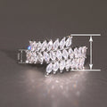 Creative Full Pave Marquise Cubic Zirconia Ring, Niche Chic Evening Dress Accessory view 4