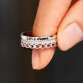 Romantic Heart Shape Ring With Laser Engraved Love Mom Message, Elegant Fashion Gift Jewelry view 2