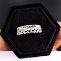 Romantic Heart Shape Ring With Laser Engraved Love Mom Message, Elegant Fashion Gift Jewelry view 3
