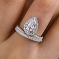 Princess Style Teardrop Full Zircon Ring For Women, Sparkling Engagement Wedding Jewelry view 3