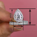 Princess Style Teardrop Full Zircon Ring For Women, Sparkling Engagement Wedding Jewelry view 4
