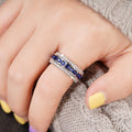 Business Style Micro Pave Zircon Band Ring, Designer Women's Statement Finger Jewelry view 3