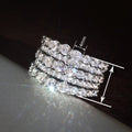 Women's Multi Layer Zircon Ring Round Geometric Sparkling Light Luxury Elegant Finger Jewelry view 4