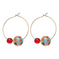Fresh Style Resin Hoop Earrings With Colorful Round Ball Pendant Geometric Design For Women view 5