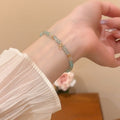 Artificial Crystal Geometric Round Beaded Waterdrop Fresh Minimalist Niche Bangle view 4