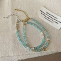 Artificial Crystal Geometric Round Beaded Waterdrop Fresh Minimalist Niche Bangle view 1