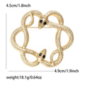 Polished Alloy Double Snake Ring Brooch Pin For Unisex Apparel view 5