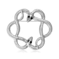 Polished Alloy Double Snake Ring Brooch Pin For Unisex Apparel view 2