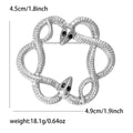 Polished Alloy Double Snake Ring Brooch Pin For Unisex Apparel view 6