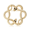 Polished Alloy Double Snake Ring Brooch Pin For Unisex Apparel view 1