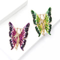 Alloy Enamel Butterfly Fairy Brooch With Rhinestones For Sweaters view 2