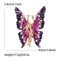 Alloy Enamel Butterfly Fairy Brooch With Rhinestones For Sweaters view 6
