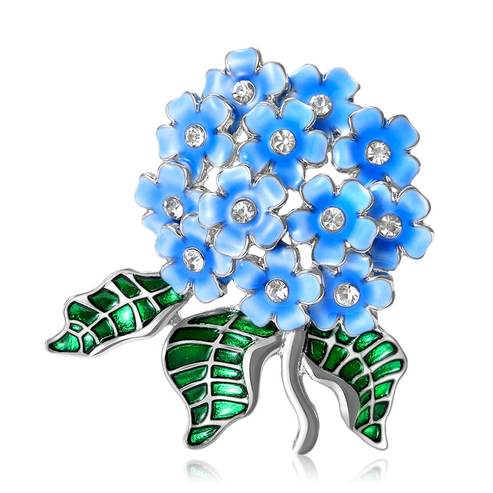 Alloy Enamel Hydrangea Flower Brooch Pin For Apparel Accessories