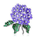 Alloy Enamel Hydrangea Flower Brooch Pin For Apparel Accessories view 2