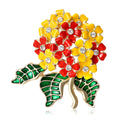 Alloy Enamel Hydrangea Flower Brooch Pin For Apparel Accessories view 3