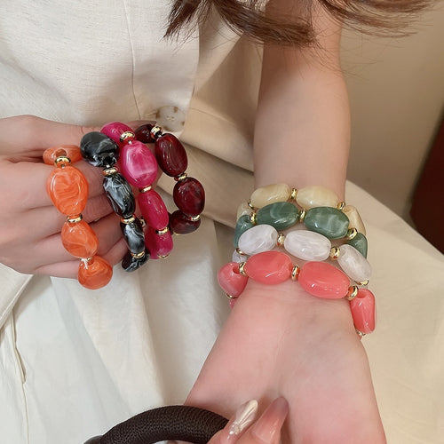 Irregular Oval Acrylic Bangle European American Sweet Geometric Fashion Bracelet
