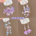 Silver Needle Zircon Resin Flower Pearl Tassel Drop Earrings Sweet Summer Floral Style view 1