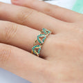 Two-Tone Open Heart Ring with Color Stone Accents with Clear Stone Details view 5